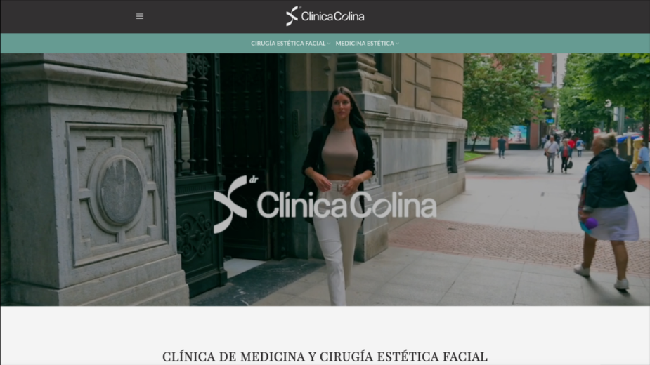 Vista completa de la pantalla de la web de Clínica Dr. Colina