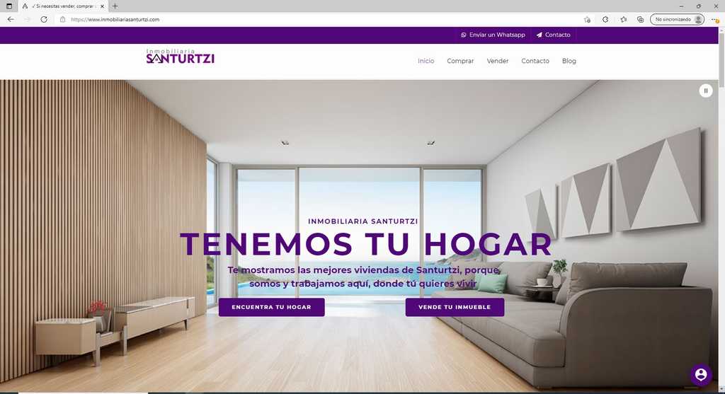 Diseño de página web para inmobiliaria en Bizkaia con integración del CRM 