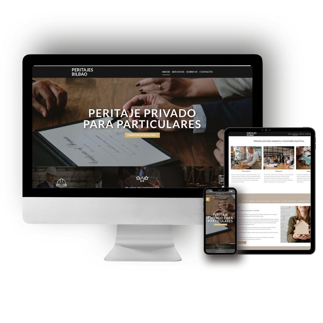 Diseño de página web para contratar peritaciones en Bilbao