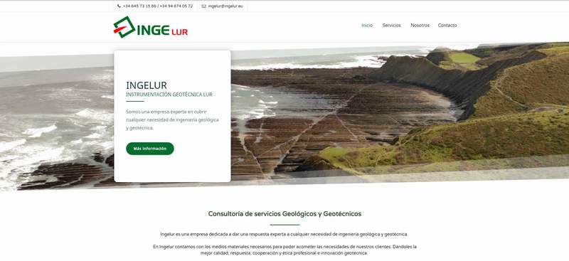 Diseño de página web para empresa de consultoría de servicios geológicos